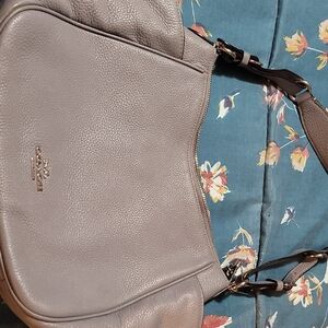 Coach Gray Leather Shoulder Bag